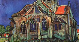 Van Gogh: Az auvers-i templom (1890, posztimpresszionizmus)