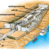 A luxori templom rekonstrukciós rajza 