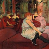 Toulouse-Lautrec: A rue des Moulins szalonjában (1894, posztimpresszionizmus)