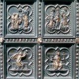 Ghiberti: A Keresztelőkápolna első kapujának domborműve (Firenze, 1403–1424, reneszánsz)