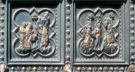 Ghiberti: A Keresztelőkápolna első kapujának domborműve (Firenze, 1403–1424, reneszánsz)